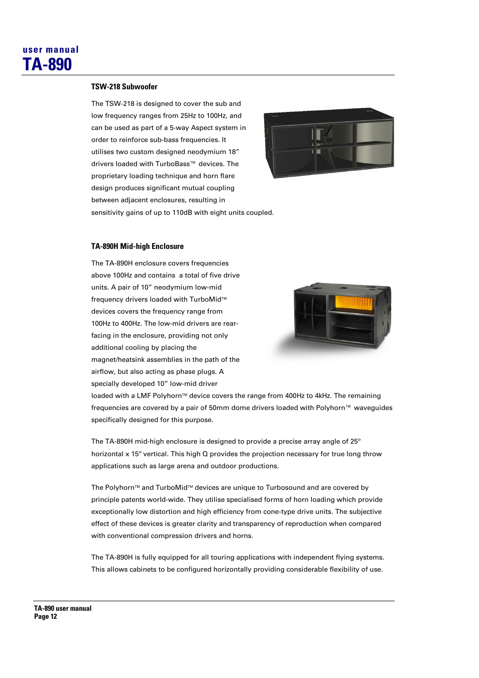 Ta-890 | Turbosound LMS-D6 User Manual | Page 12 / 95