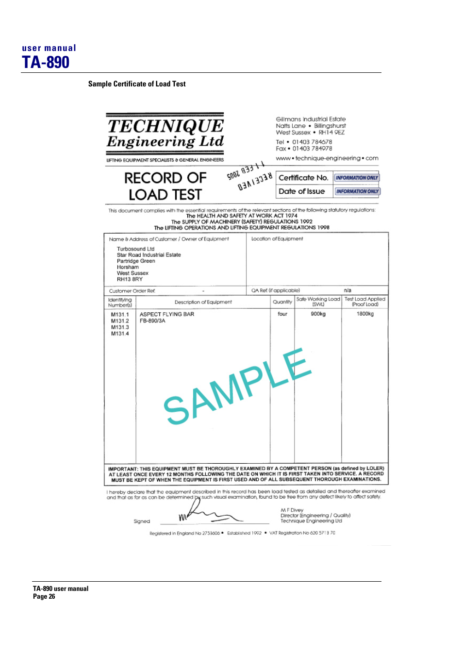 Ta-890 | Turbosound LMS-D6 User Manual | Page 26 / 95