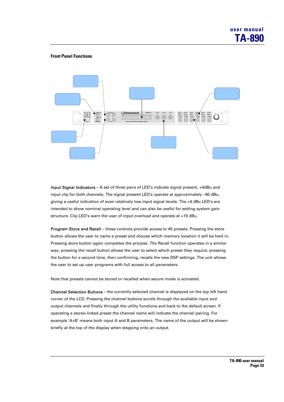 Ta-890, User manual | Turbosound LMS-D6 User Manual | Page 53 / 95