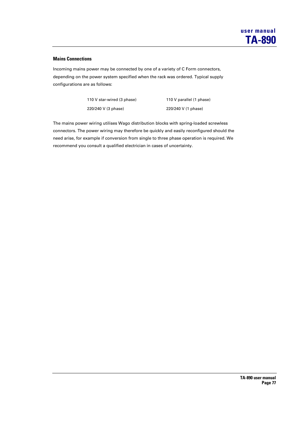 Ta-890, User manual | Turbosound LMS-D6 User Manual | Page 77 / 95
