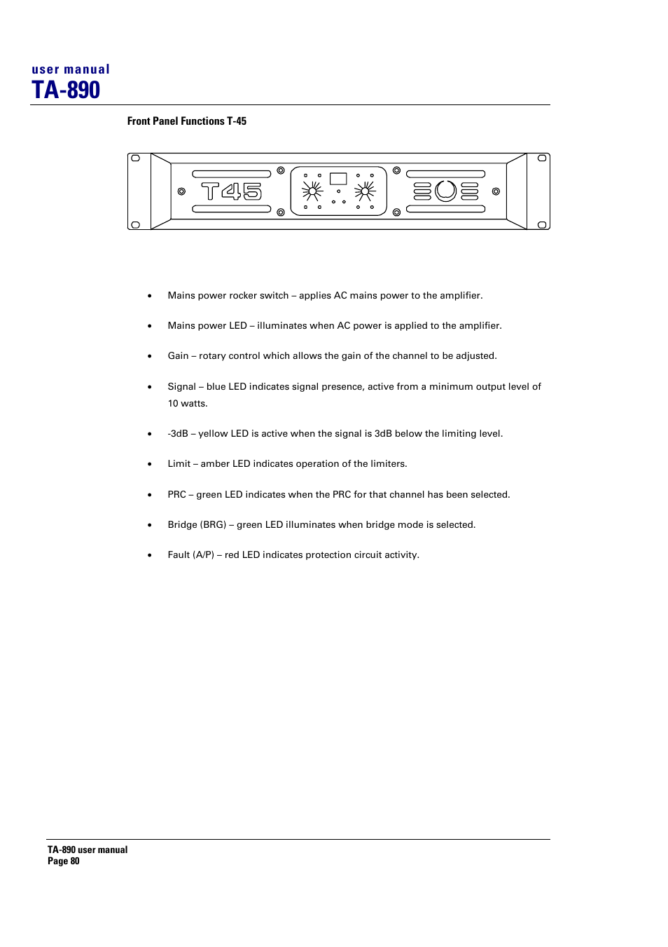 Ta-890, User manual | Turbosound LMS-D6 User Manual | Page 80 / 95