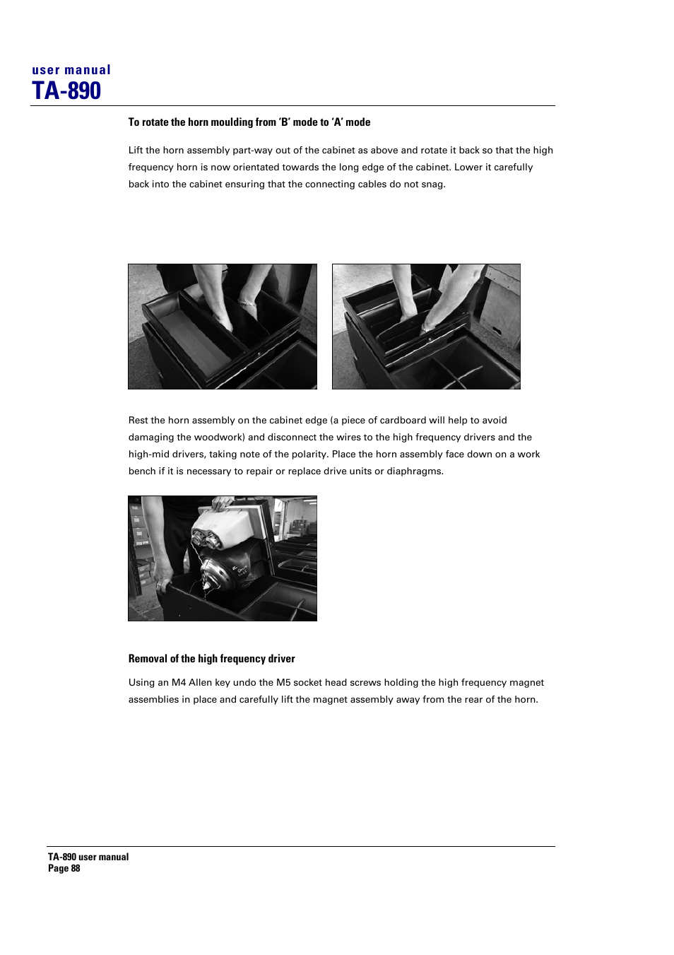 Ta-890, User manual | Turbosound LMS-D6 User Manual | Page 88 / 95