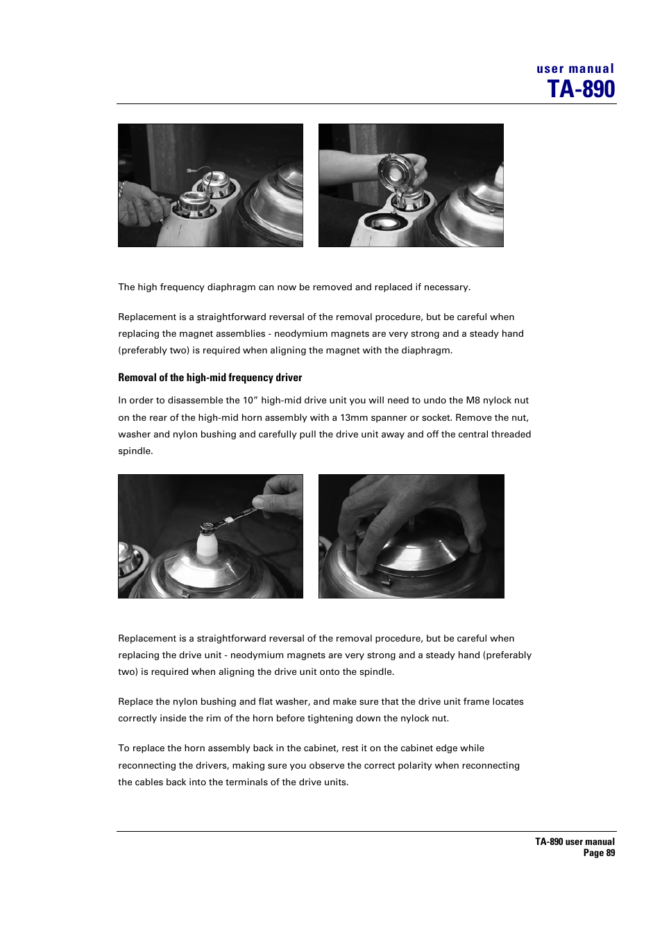 Ta-890, User manual | Turbosound LMS-D6 User Manual | Page 89 / 95