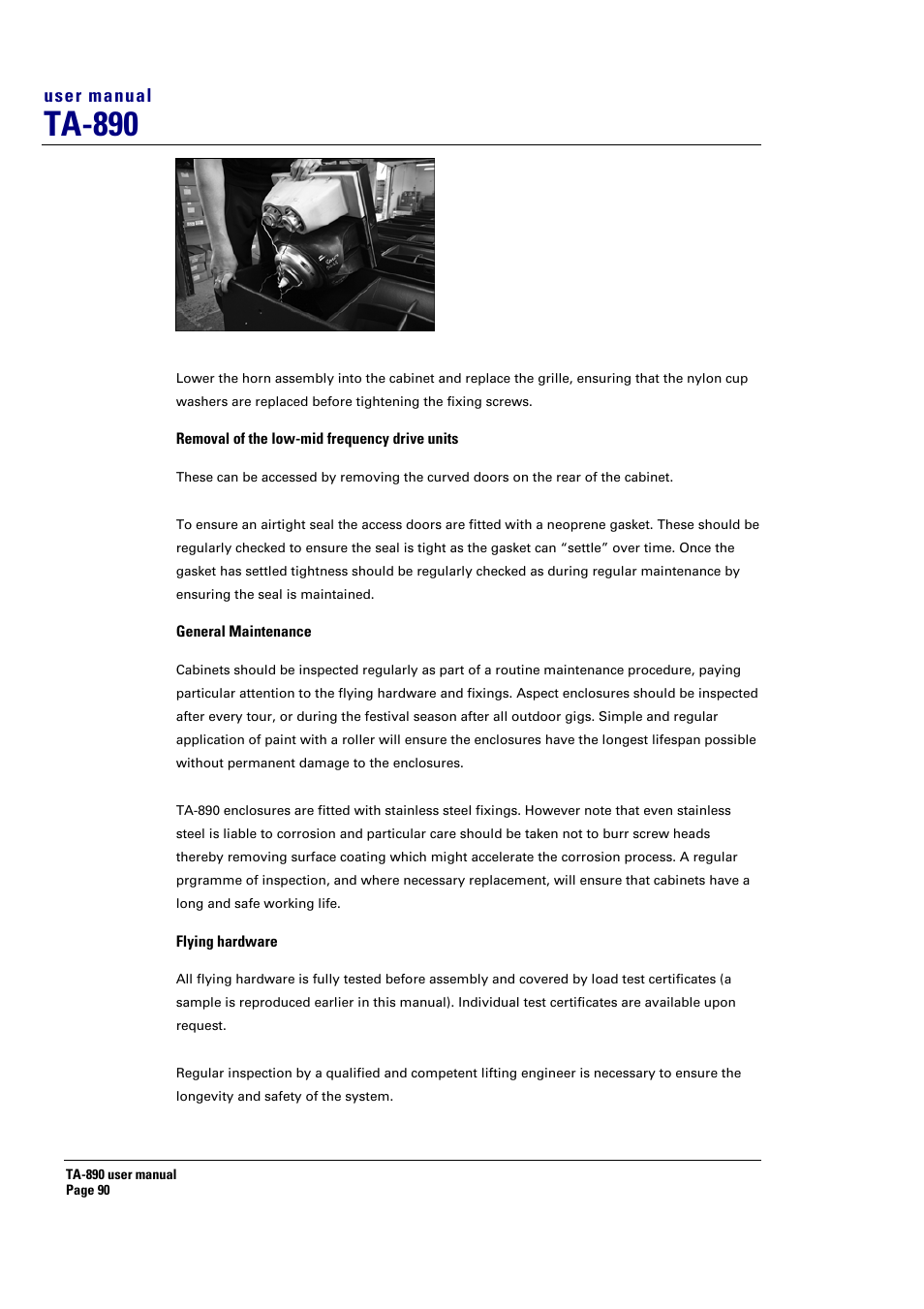 Ta-890, User manual | Turbosound LMS-D6 User Manual | Page 90 / 95