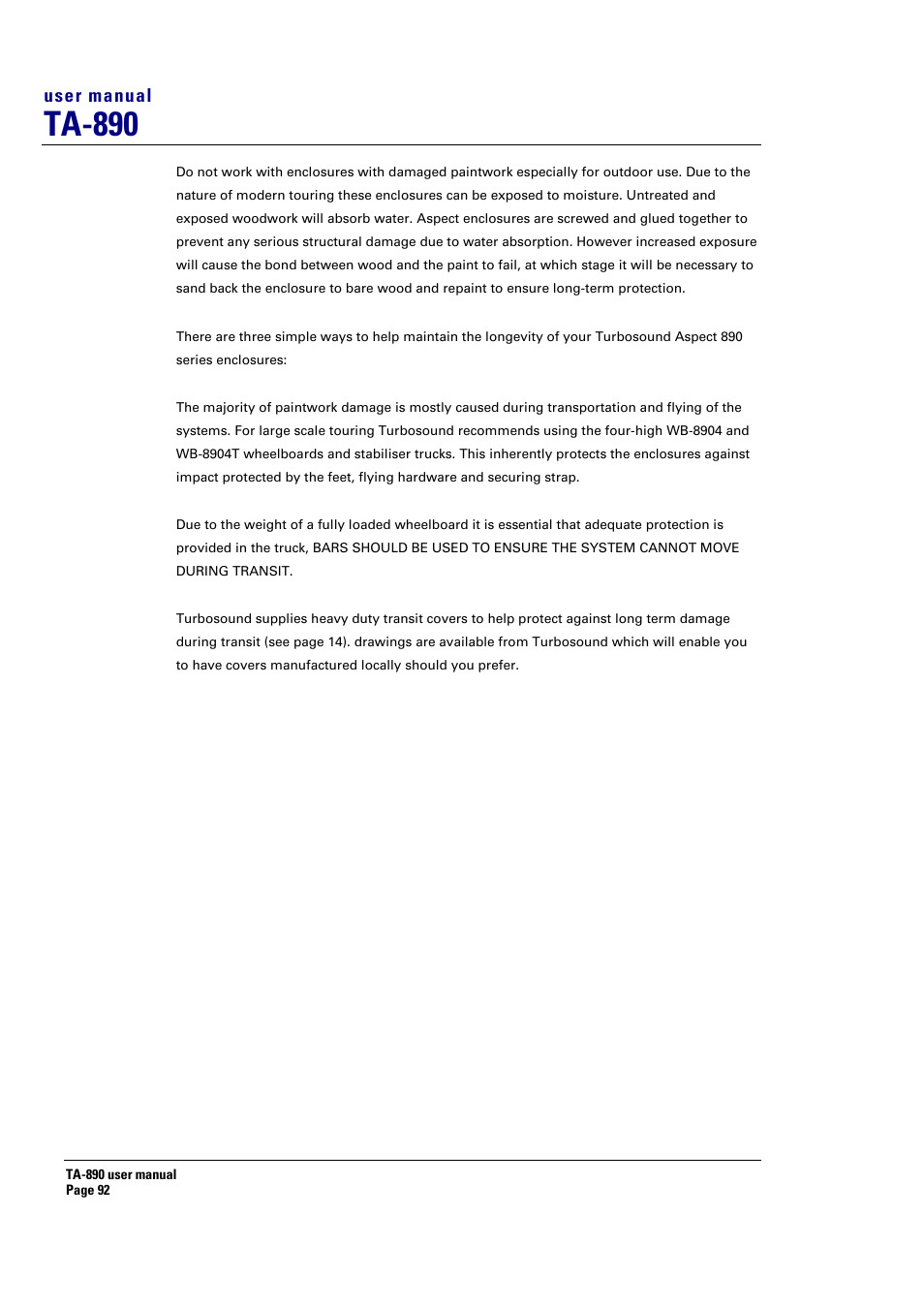 Ta-890 | Turbosound LMS-D6 User Manual | Page 92 / 95