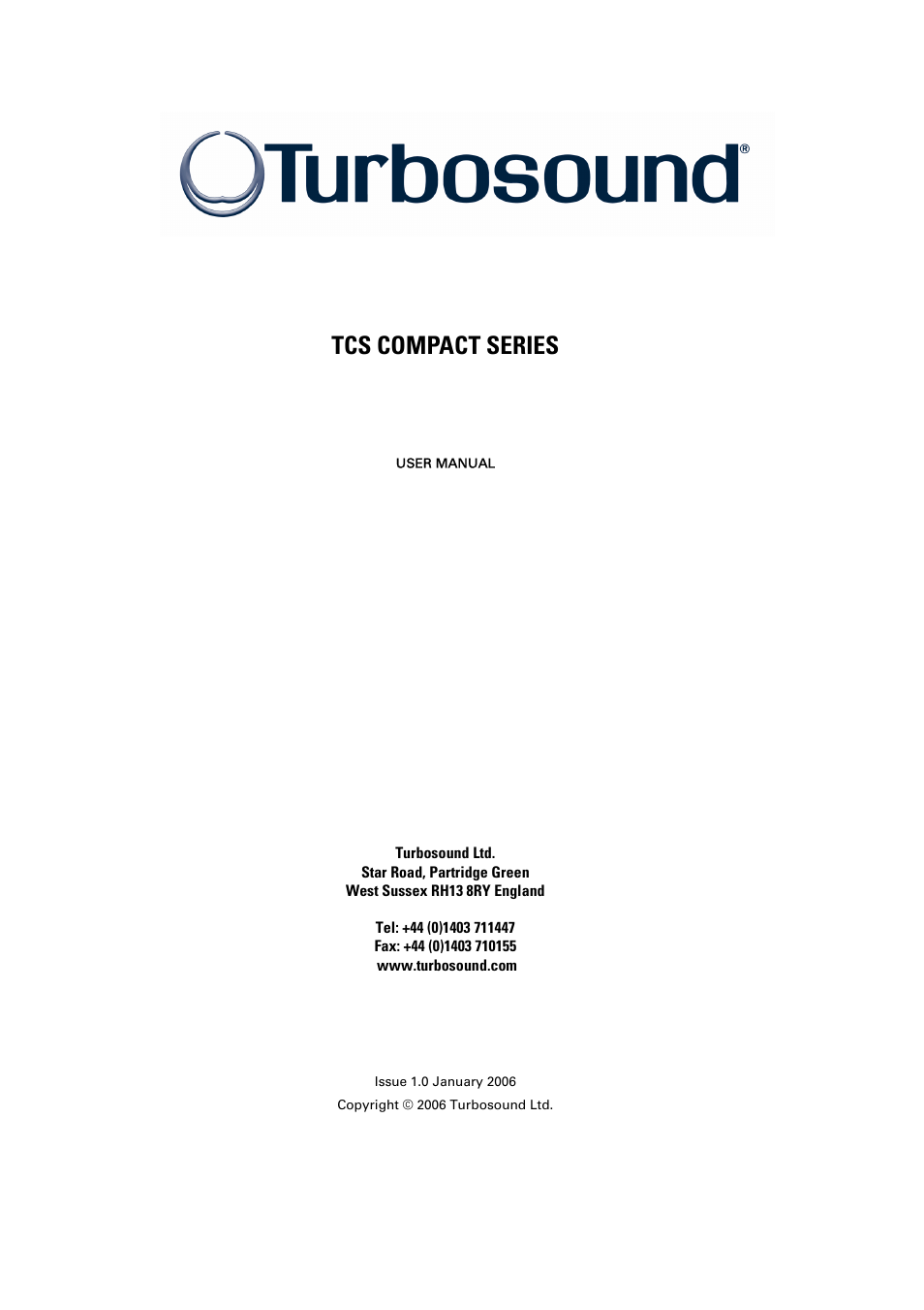 Turbosound TCS COMPACT SERIES User Manual | 41 pages