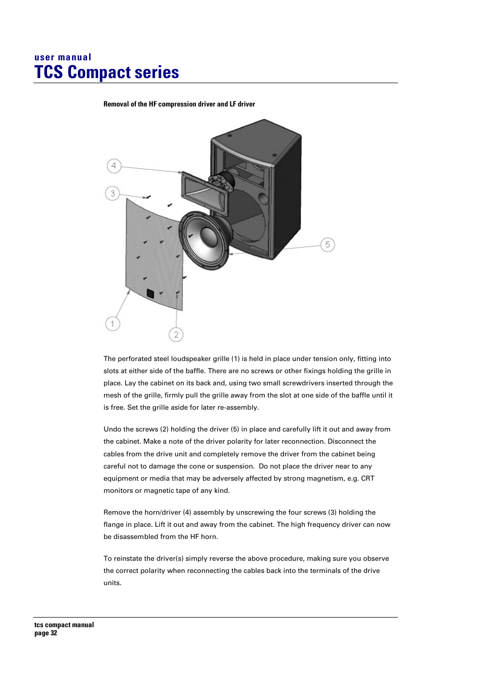 Tcs compact series | Turbosound TCS COMPACT SERIES User Manual | Page 32 / 41