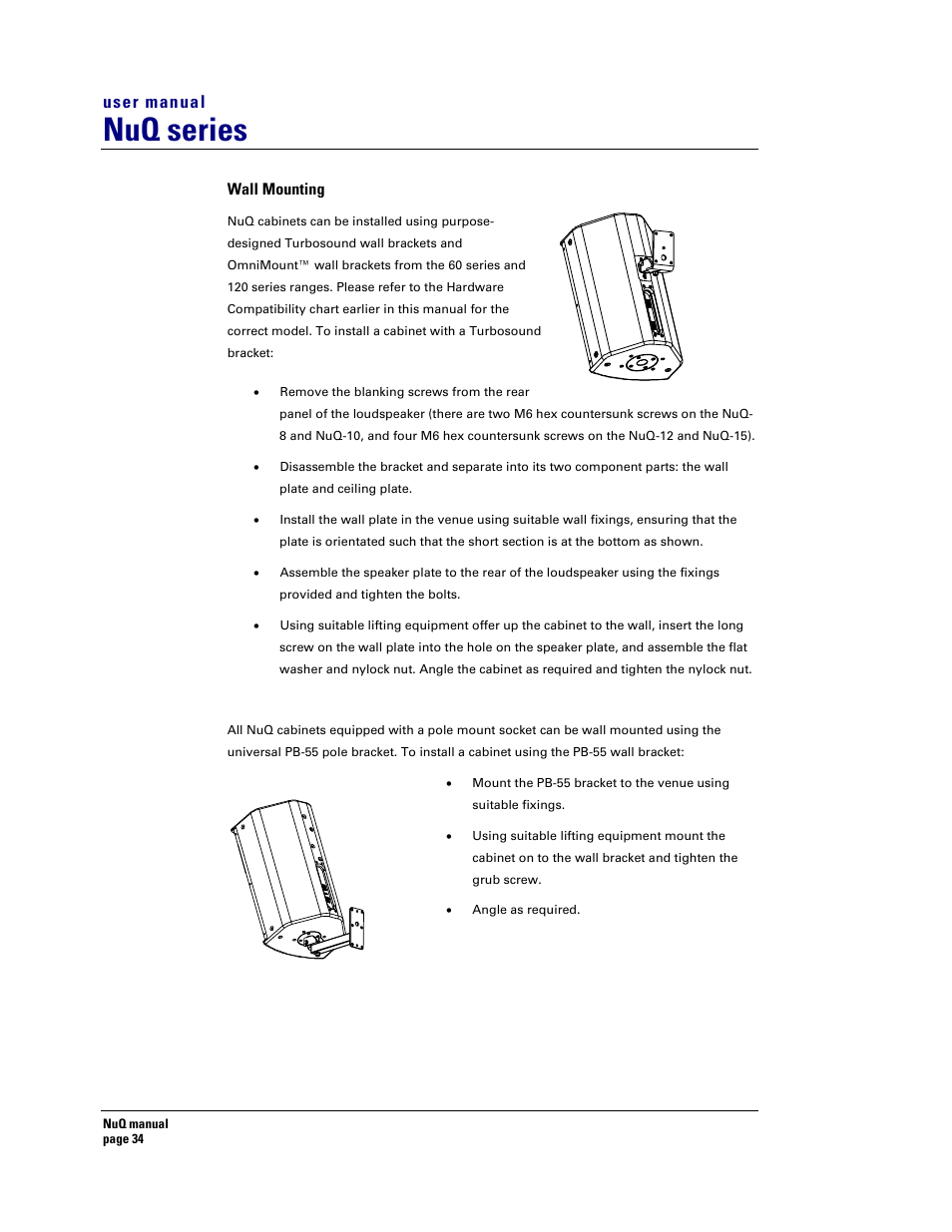 Nuq series, User manual | Turbosound NuQ SERIES User Manual | Page 34 / 50