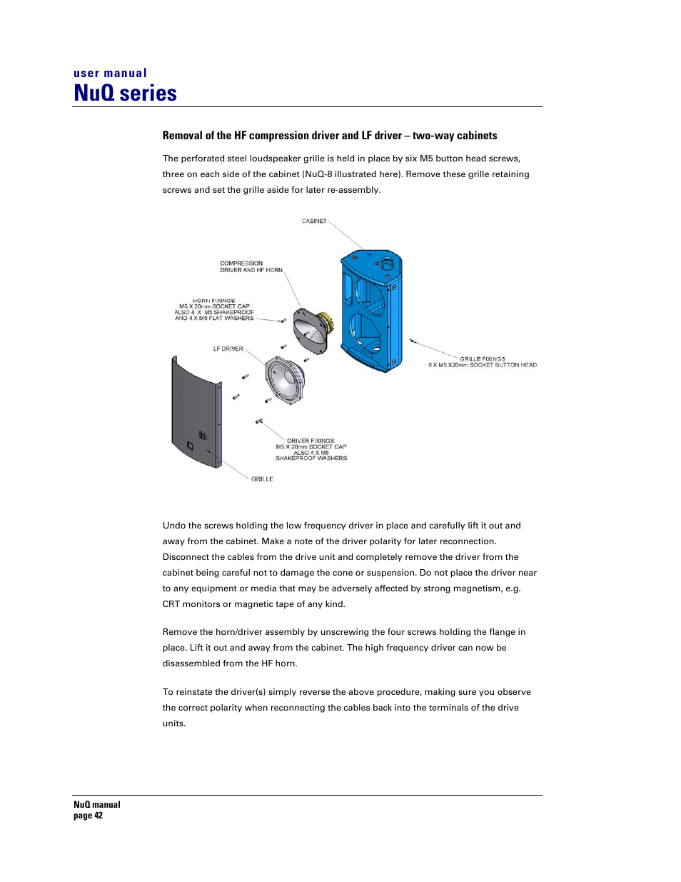 Nuq series | Turbosound NuQ SERIES User Manual | Page 42 / 50