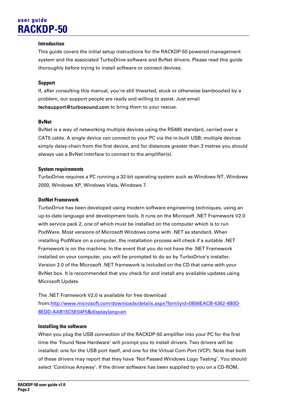 Rackdp-50 | Turbosound RACKDP-50 User Manual | Page 2 / 8