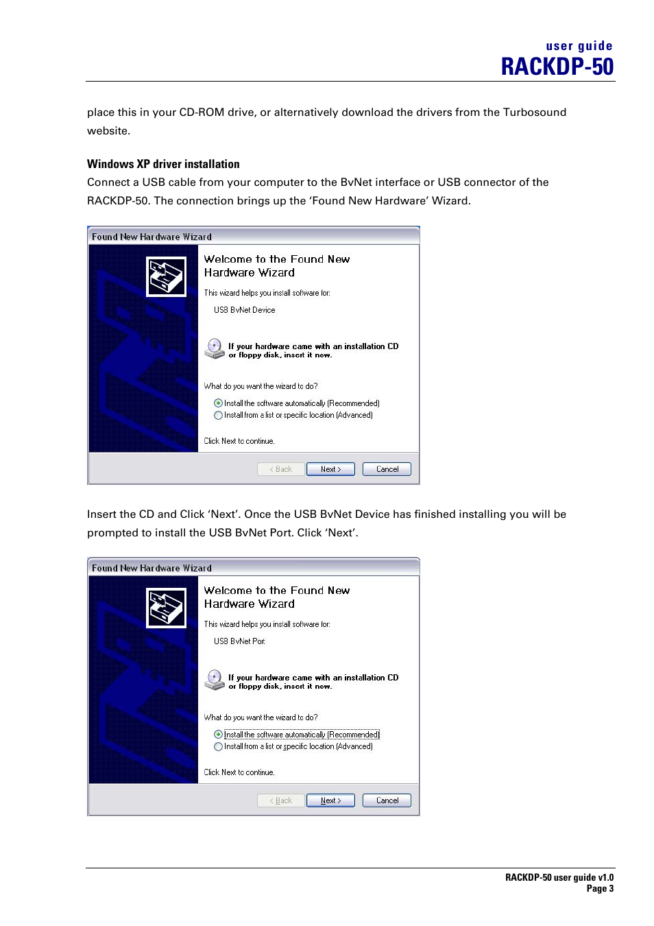 Rackdp-50 | Turbosound RACKDP-50 User Manual | Page 3 / 8