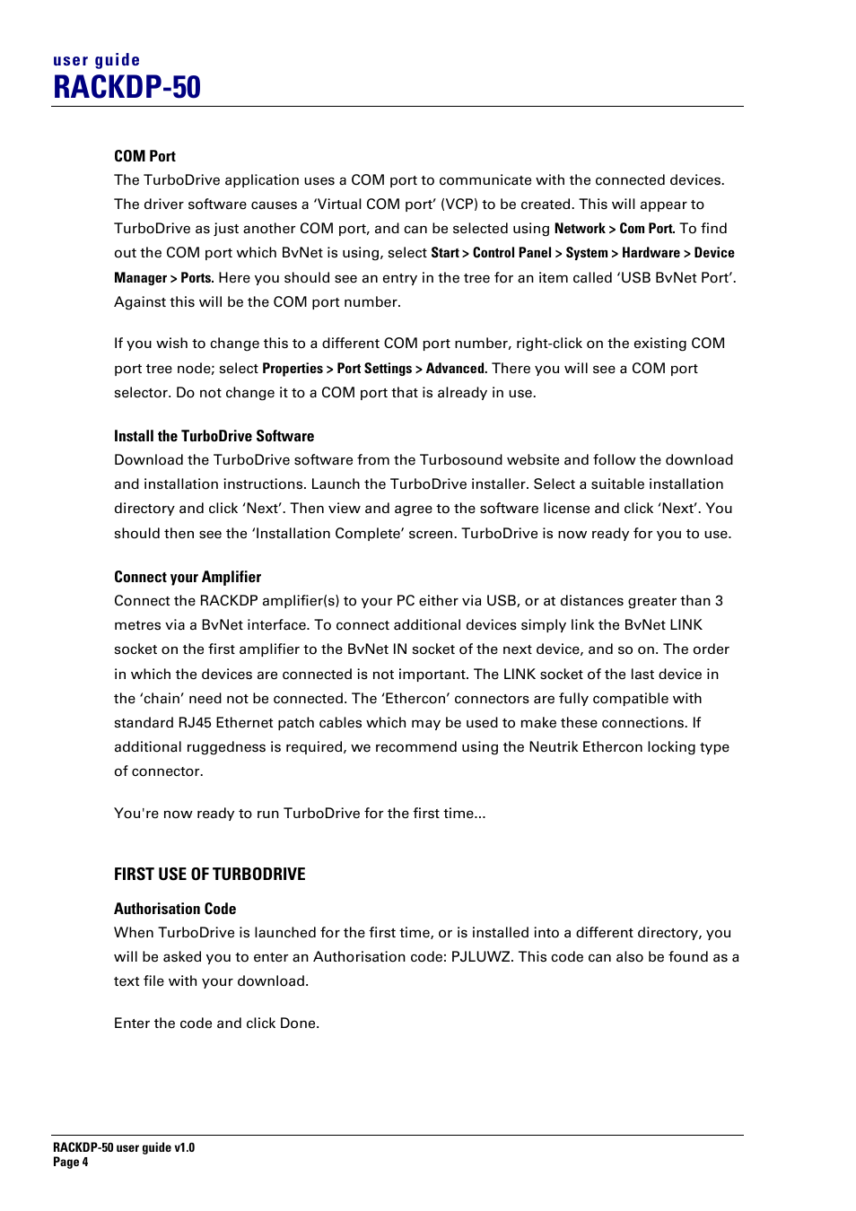 Rackdp-50 | Turbosound RACKDP-50 User Manual | Page 4 / 8