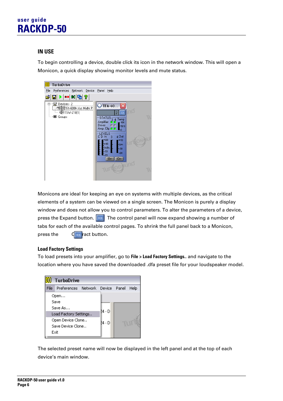 Rackdp-50 | Turbosound RACKDP-50 User Manual | Page 6 / 8