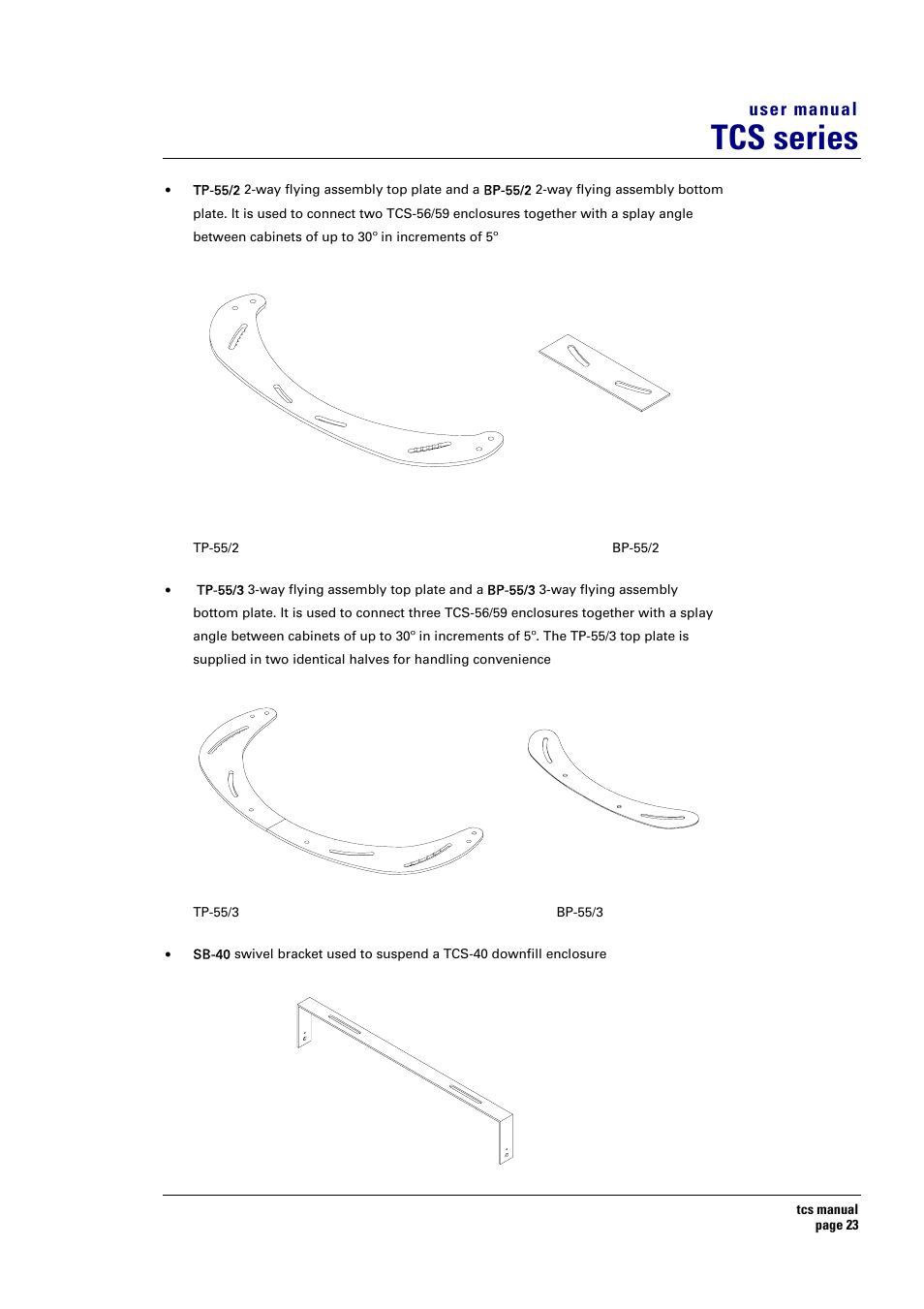 Tcs series, User manual | Turbosound TCS SERIES USER User Manual | Page 23 / 33