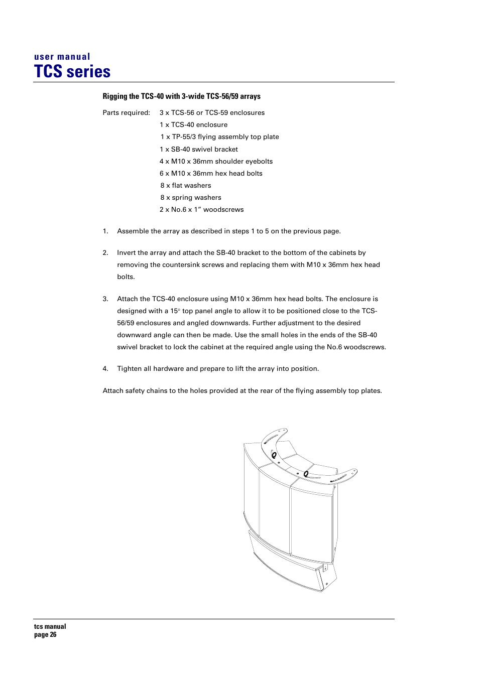 Tcs series, User manual | Turbosound TCS SERIES USER User Manual | Page 26 / 33