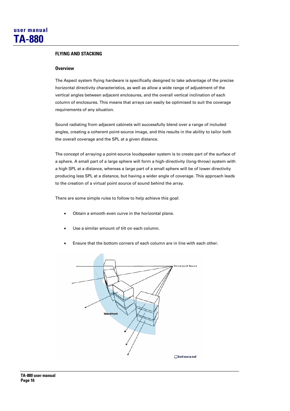 Ta-880, User manual | Turbosound ASPECT TA-880 User Manual | Page 16 / 86