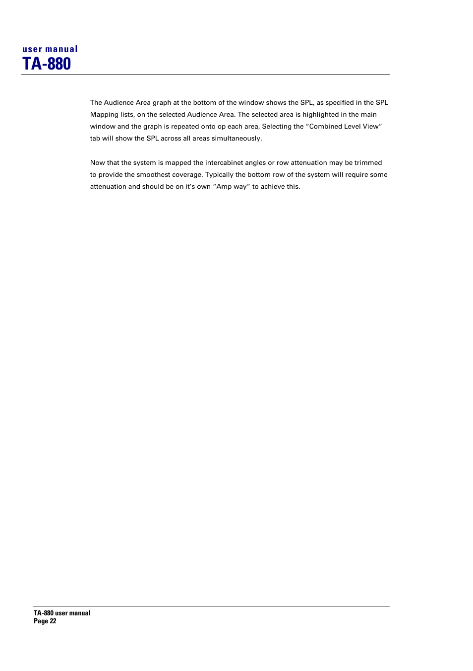 Ta-880 | Turbosound ASPECT TA-880 User Manual | Page 22 / 86