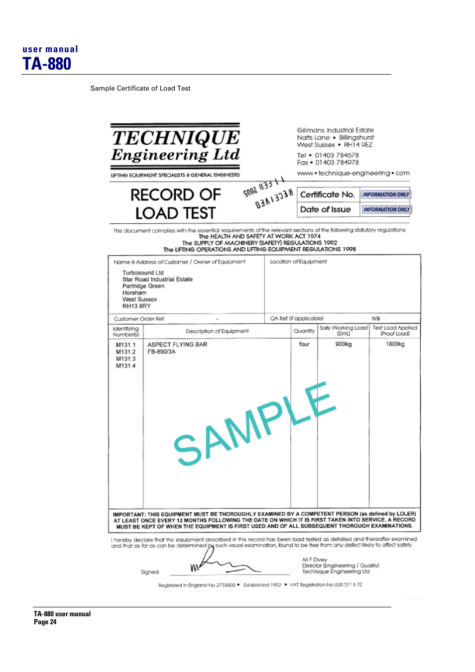 Ta-880 | Turbosound ASPECT TA-880 User Manual | Page 24 / 86