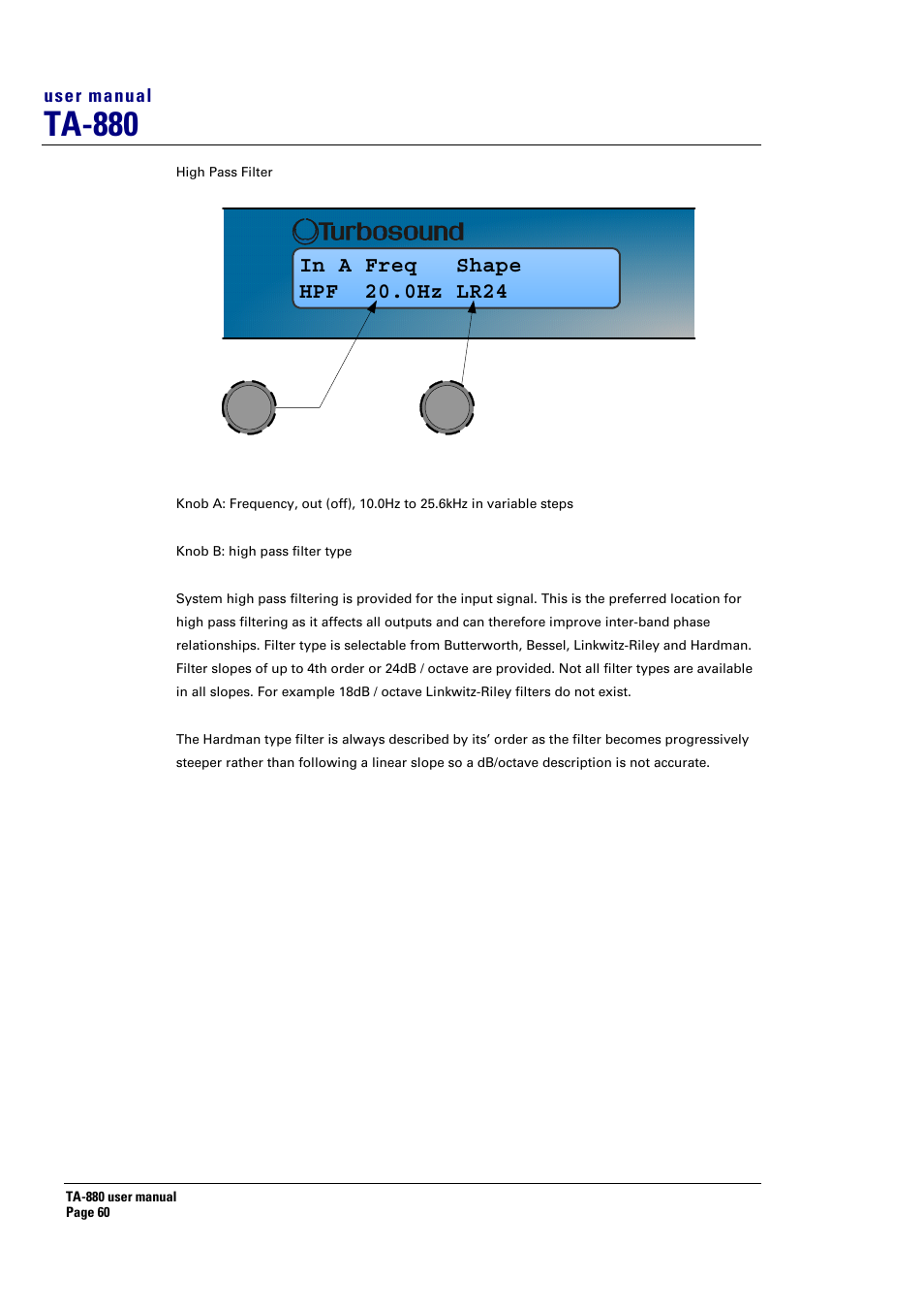 Ta-880 | Turbosound ASPECT TA-880 User Manual | Page 60 / 86