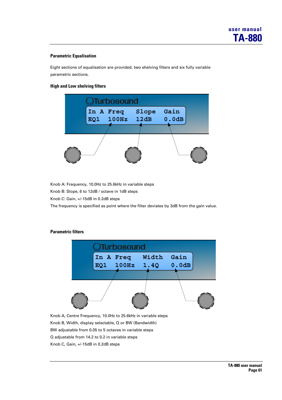 Ta-880 | Turbosound ASPECT TA-880 User Manual | Page 61 / 86