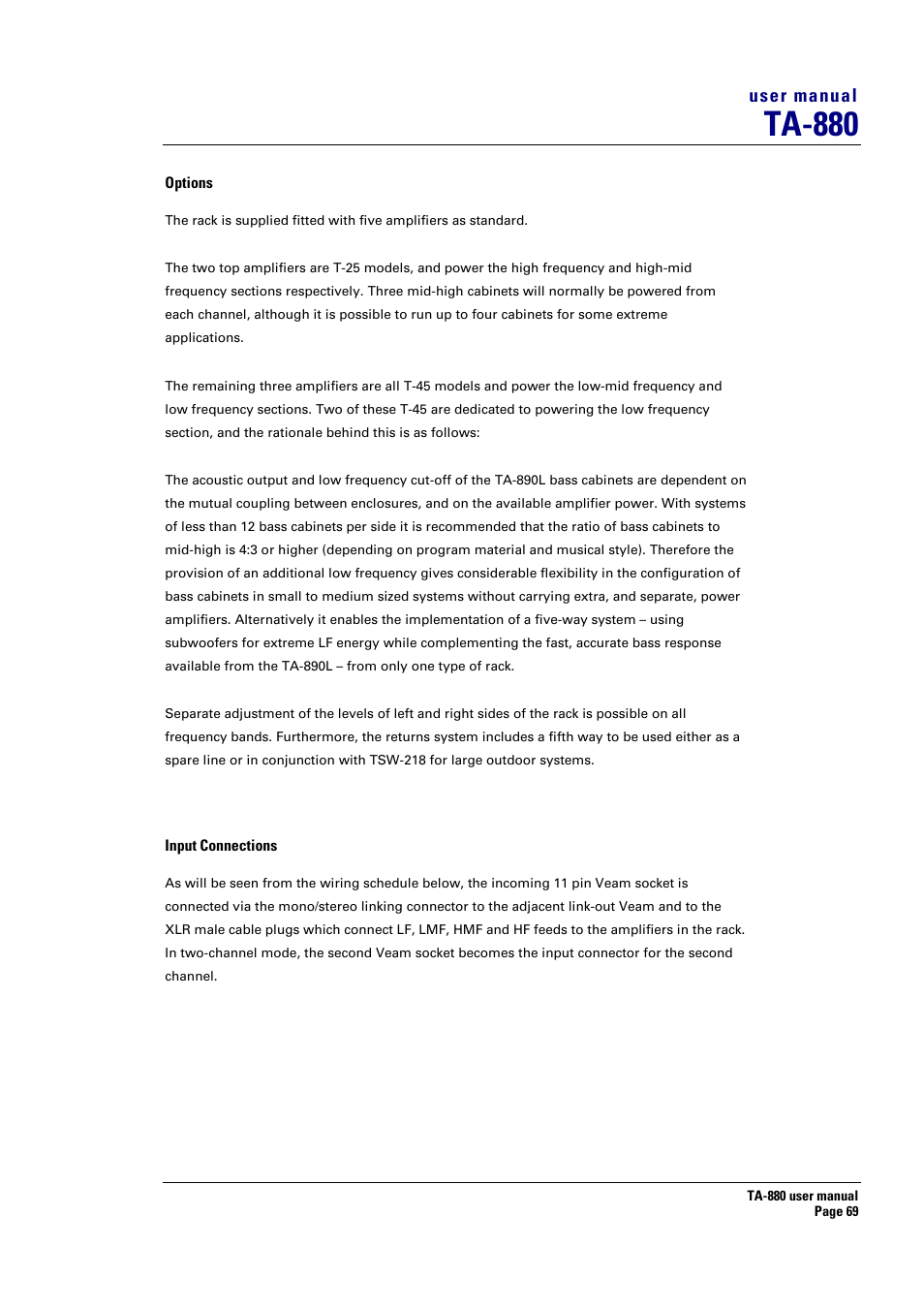 Ta-880, User manual | Turbosound ASPECT TA-880 User Manual | Page 69 / 86