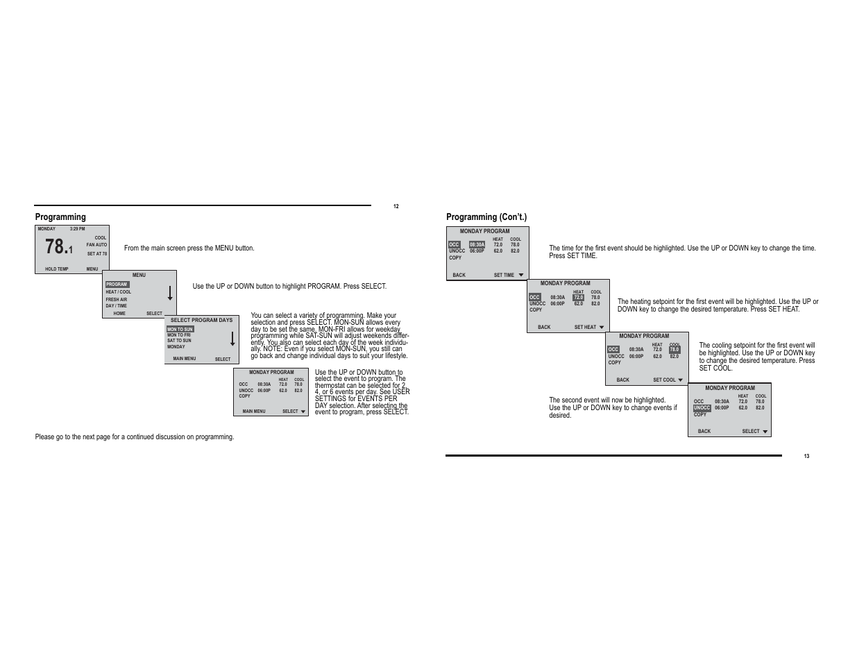 Programming (con’t.), Programming | Thermo-Serv 9901i User Manual | Page 7 / 15