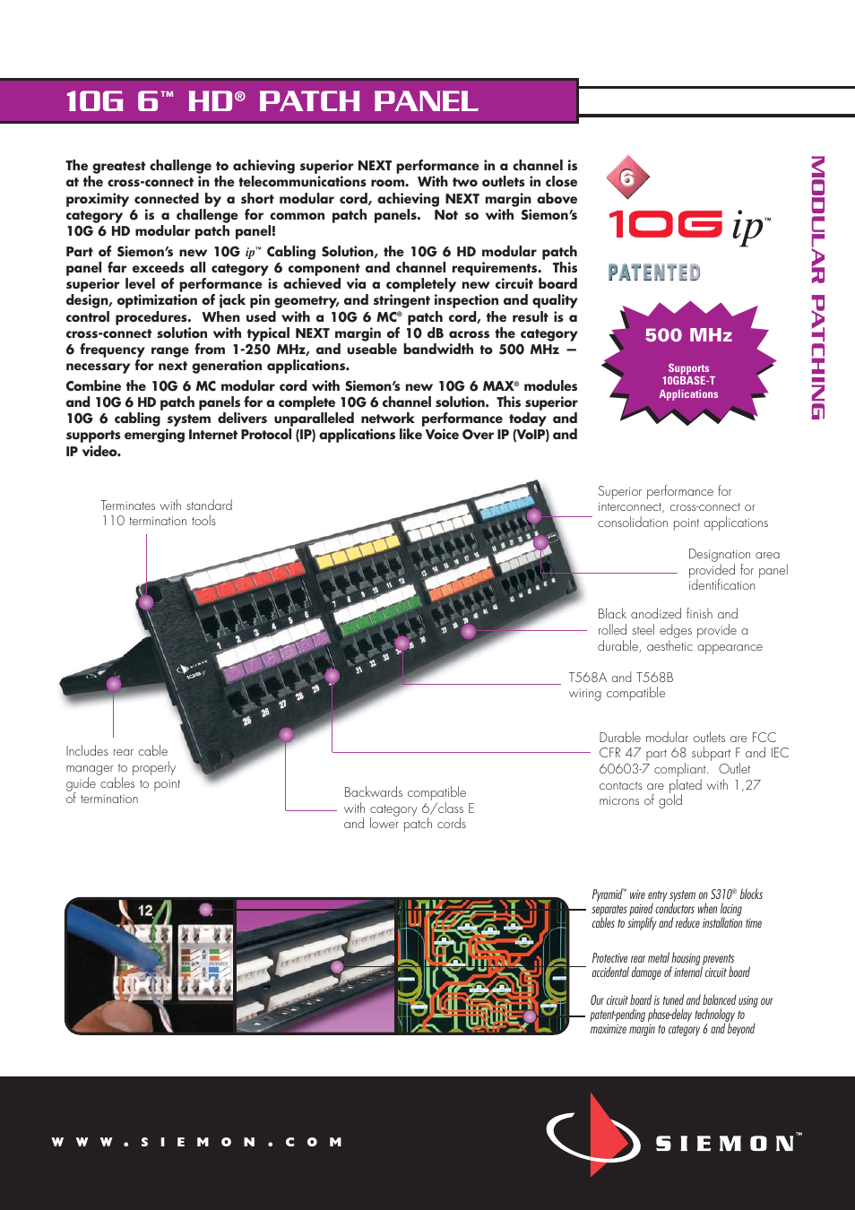 The Siemon Company 10G 6 User Manual | 2 pages