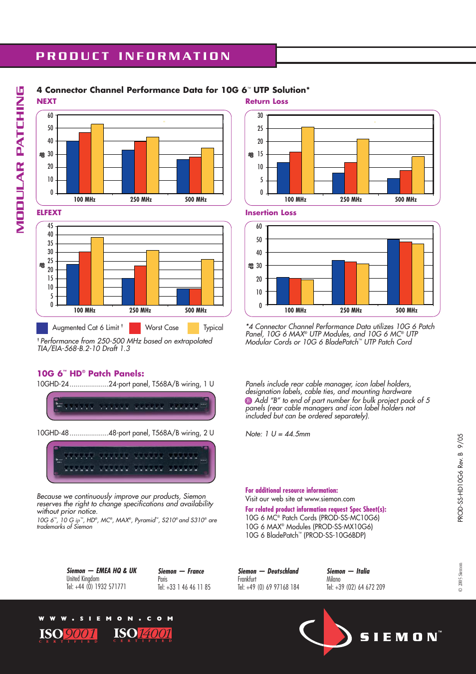 Modular p a tching | The Siemon Company 10G 6 User Manual | Page 2 / 2