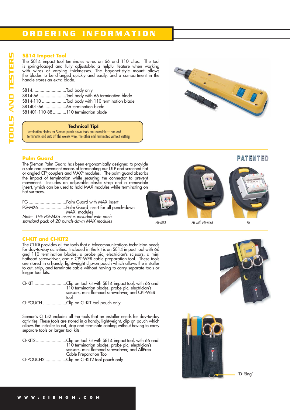 Tools and testers | The Siemon Company Multi-Pair Termination Tool S210 User Manual | Page 2 / 4