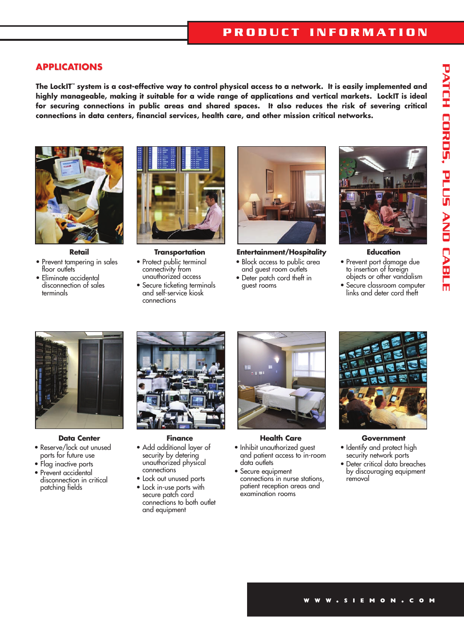 P a tch cords, plus and cable | The Siemon Company LockIT User Manual | Page 3 / 4