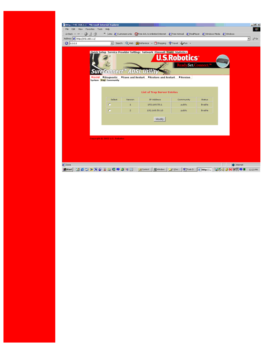 USRobotics U.S. Robotics SureConnect ADSL Ethernet/USB Router User Manual | Page 45 / 256