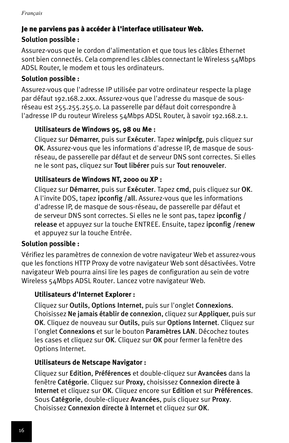 USRobotics Wireless 54Mbps ADSL Router User Manual | Page 20 / 76