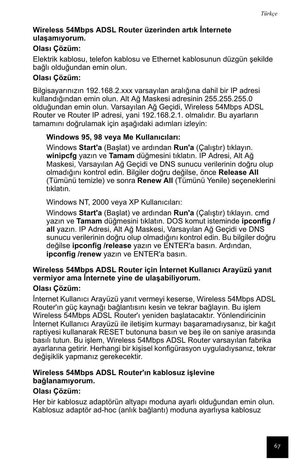 USRobotics Wireless 54Mbps ADSL Router User Manual | Page 71 / 76