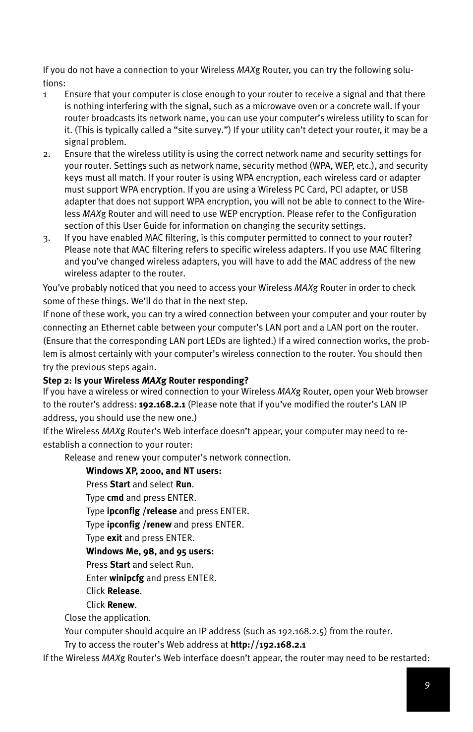 USRobotics MAXg User Manual | Page 13 / 90