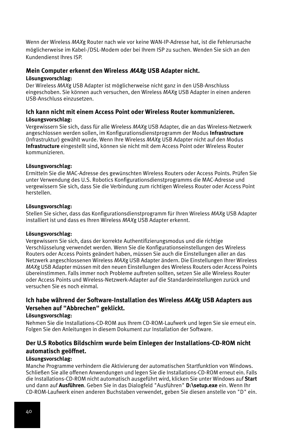 USRobotics MAXg User Manual | Page 44 / 90
