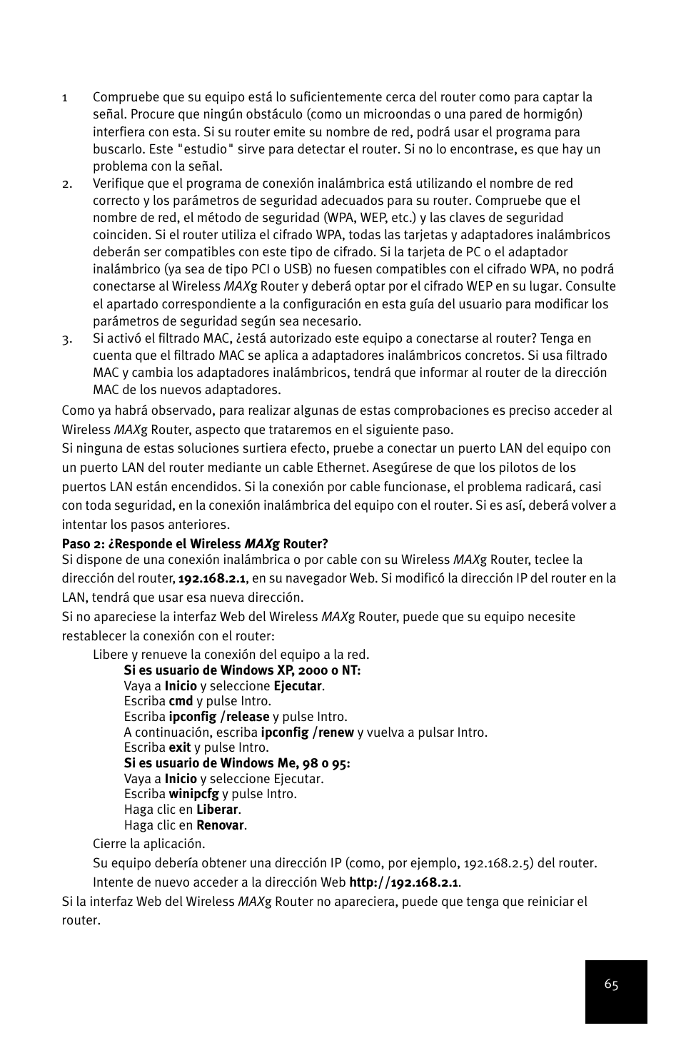 USRobotics MAXg User Manual | Page 69 / 90