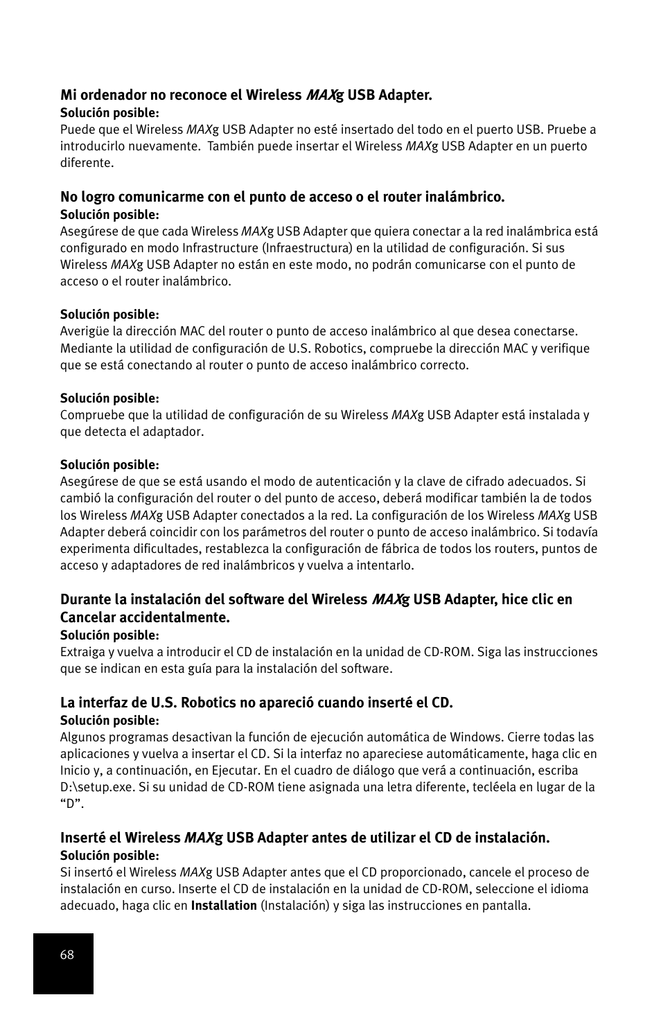 USRobotics MAXg User Manual | Page 72 / 90