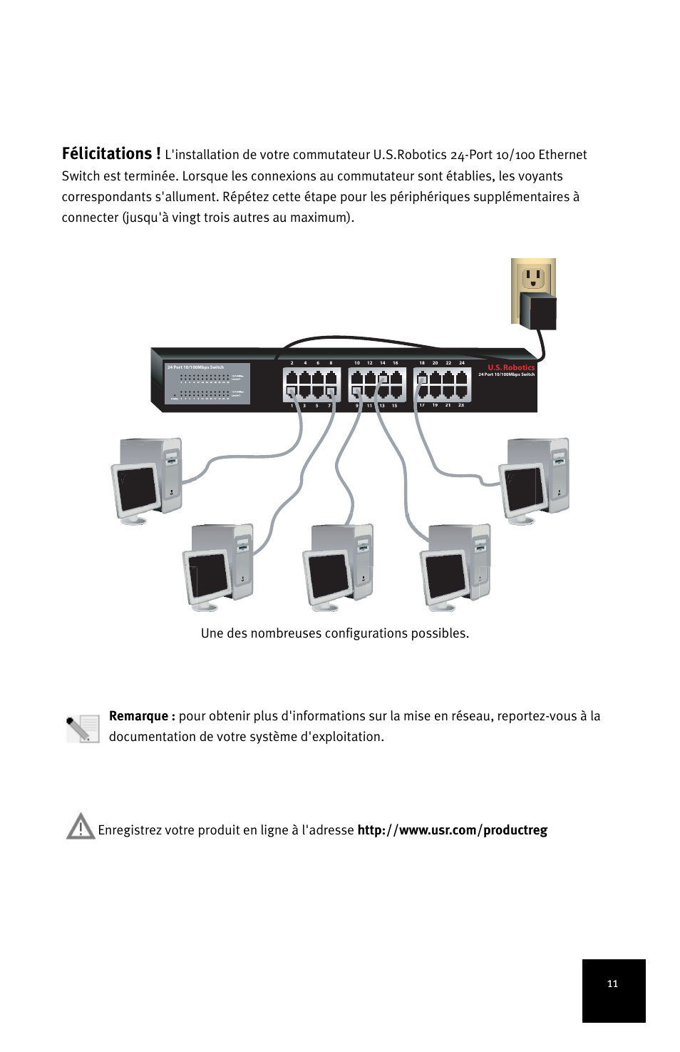 Félicitations | USRobotics 24-Port 10/100 User Manual | Page 15 / 78