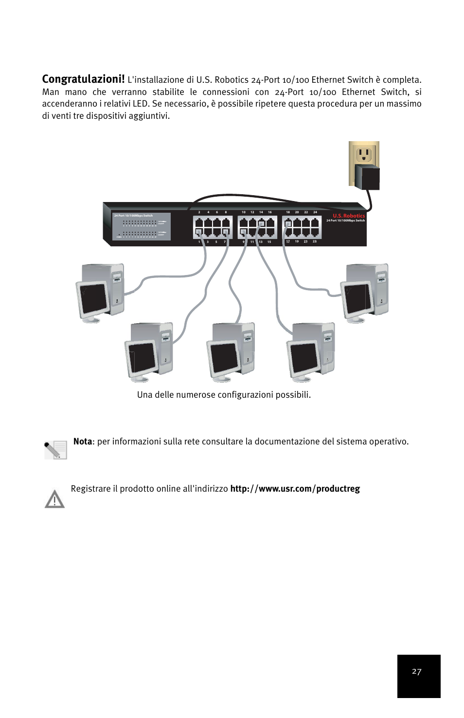 Congratulazioni | USRobotics 24-Port 10/100 User Manual | Page 31 / 78