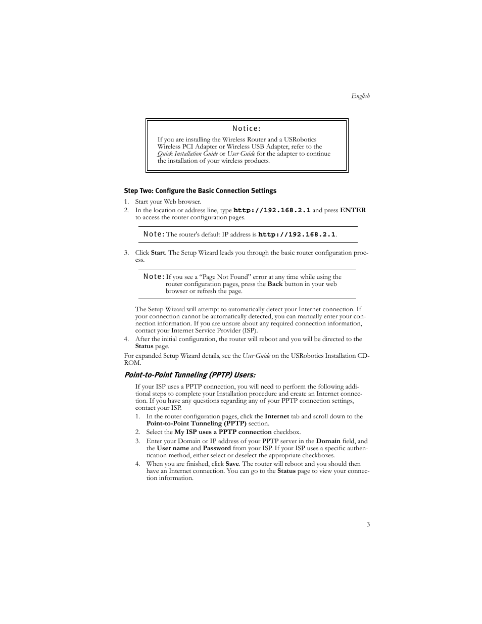 USRobotics US ROBOTICS WIRELESS ROUTER 5466 User Manual | Page 7 / 56