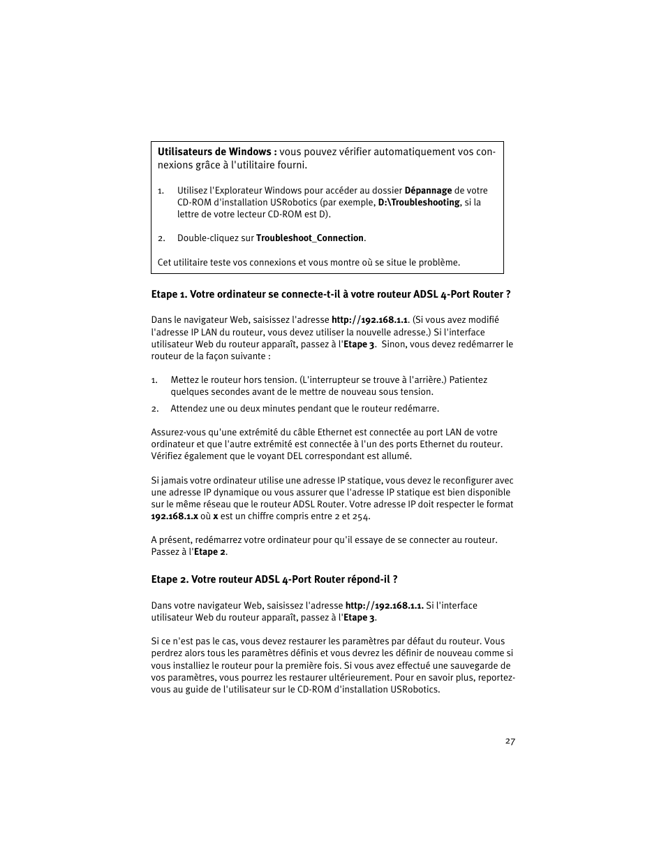 USRobotics ADSL 4-Port Router User Manual | Page 29 / 120