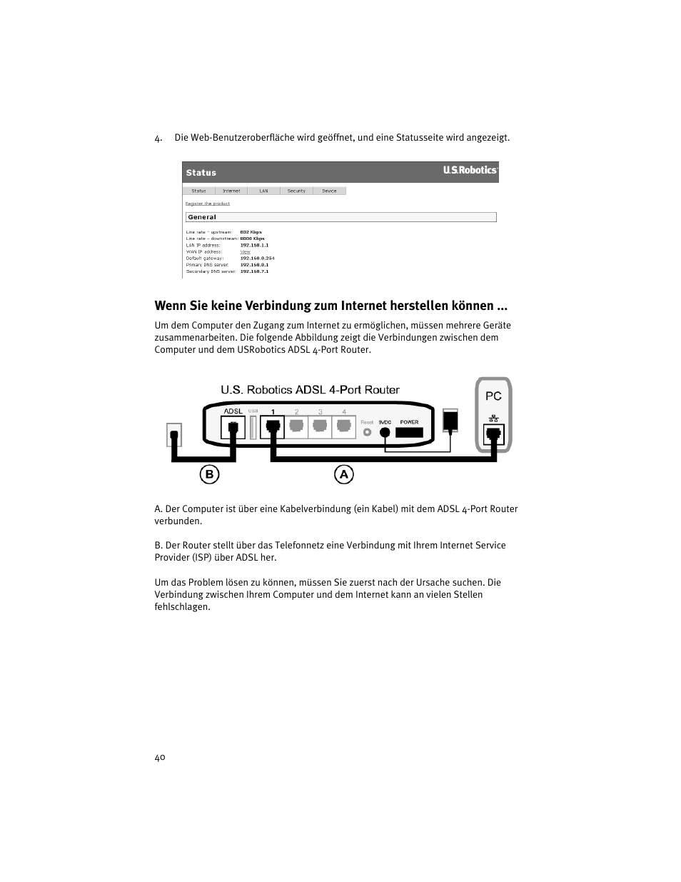 USRobotics ADSL 4-Port Router User Manual | Page 42 / 120