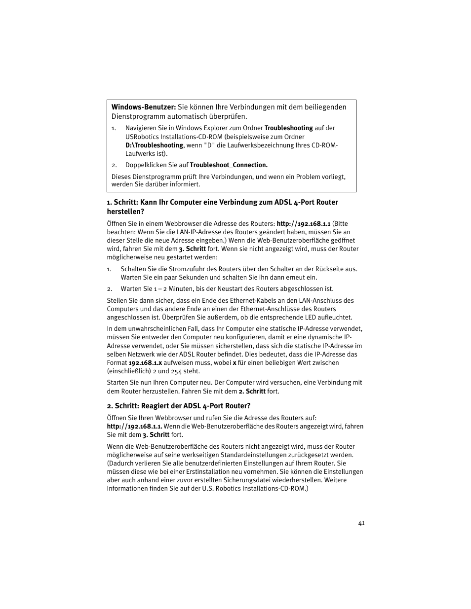 USRobotics ADSL 4-Port Router User Manual | Page 43 / 120