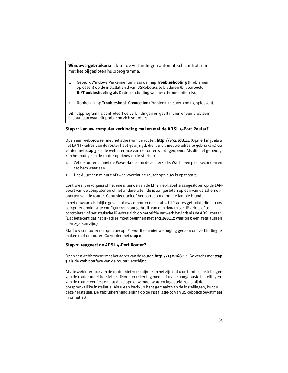 USRobotics ADSL 4-Port Router User Manual | Page 85 / 120