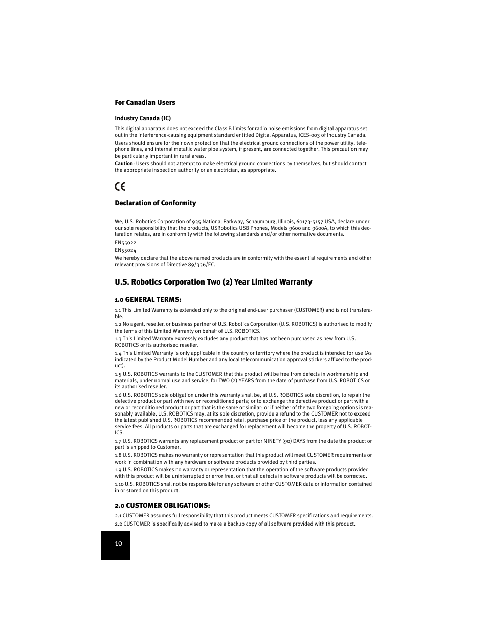 USRobotics USR9600 User Manual | Page 13 / 139