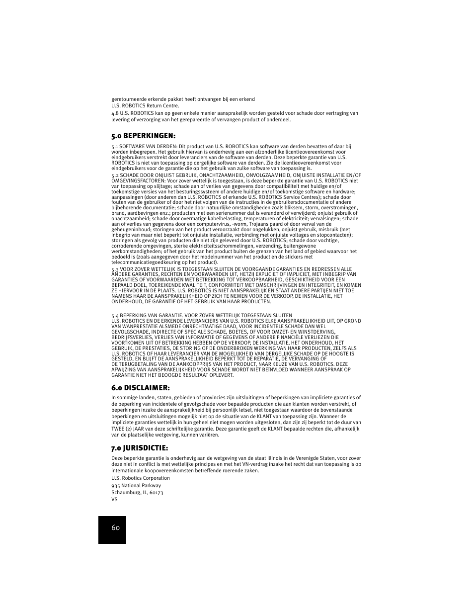 0 beperkingen, 0 disclaimer | USRobotics USR9600 User Manual | Page 63 / 139