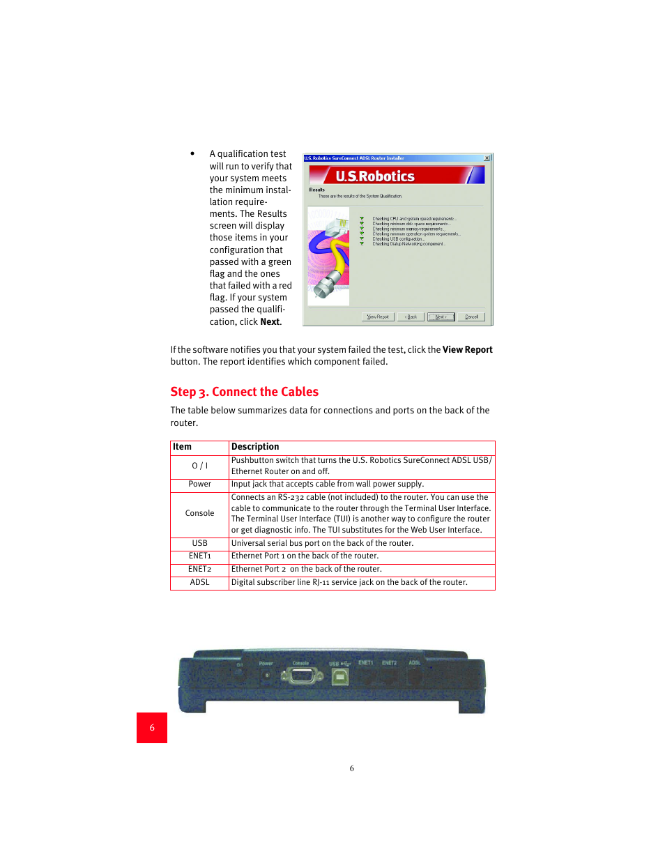 Step 3. connect the cables | USRobotics 9003 User Manual | Page 10 / 182