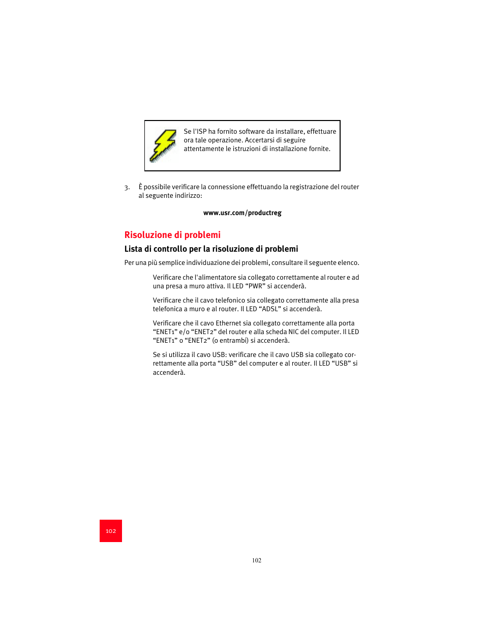 Risoluzione di problemi | USRobotics 9003 User Manual | Page 106 / 182