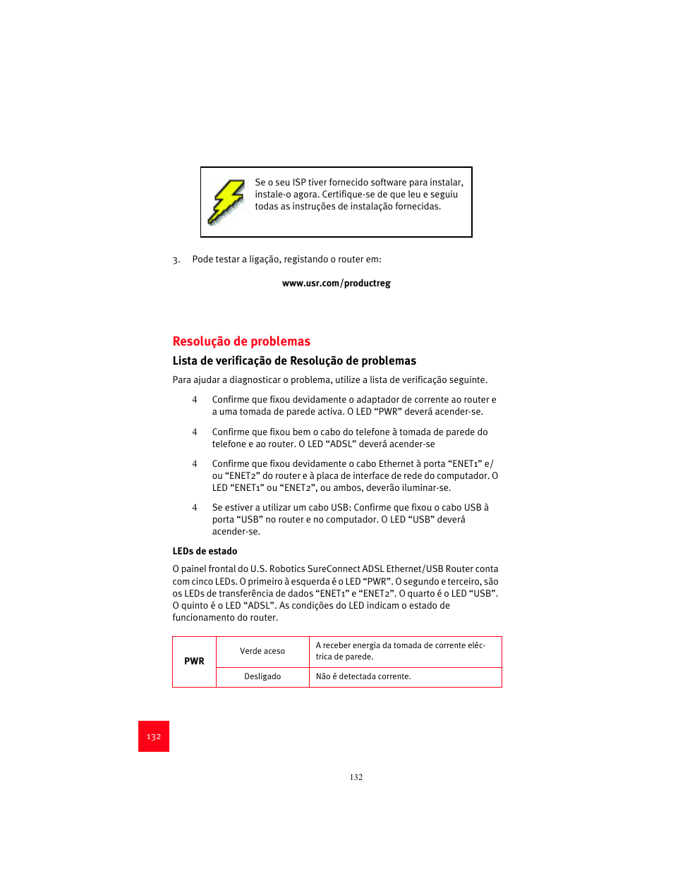 Resolução de problemas | USRobotics 9003 User Manual | Page 136 / 182