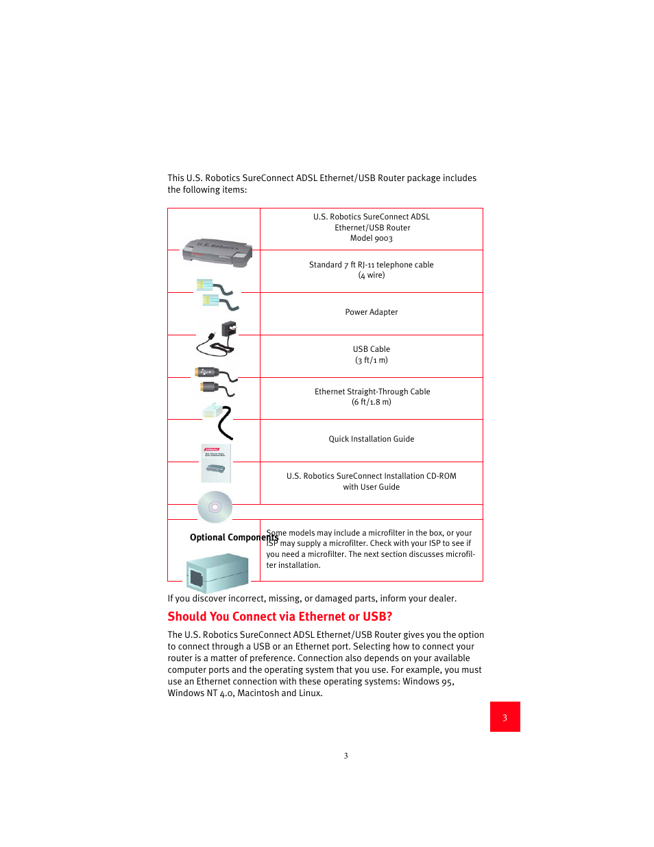 Should you connect via ethernet or usb | USRobotics 9003 User Manual | Page 7 / 182